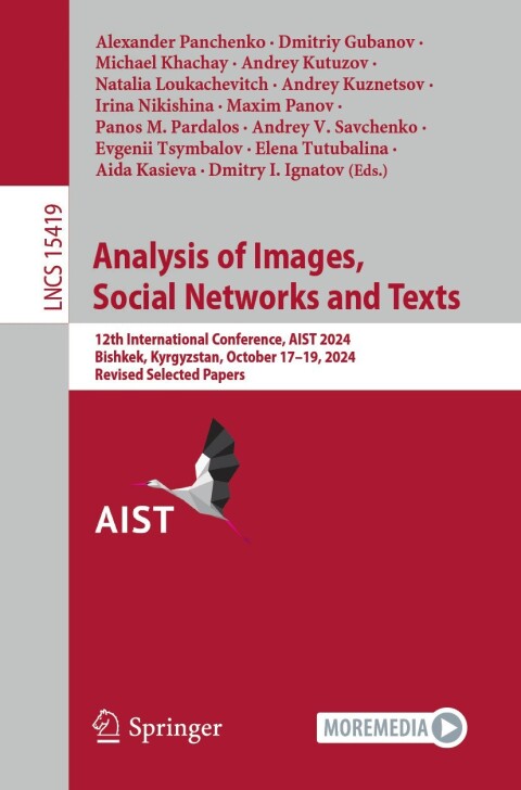 Cover image for book Analysis of Images, Social Networks and Texts