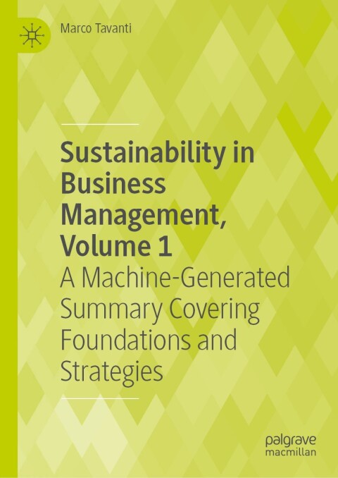Cover image for book Sustainability in Business Management, Volume 1