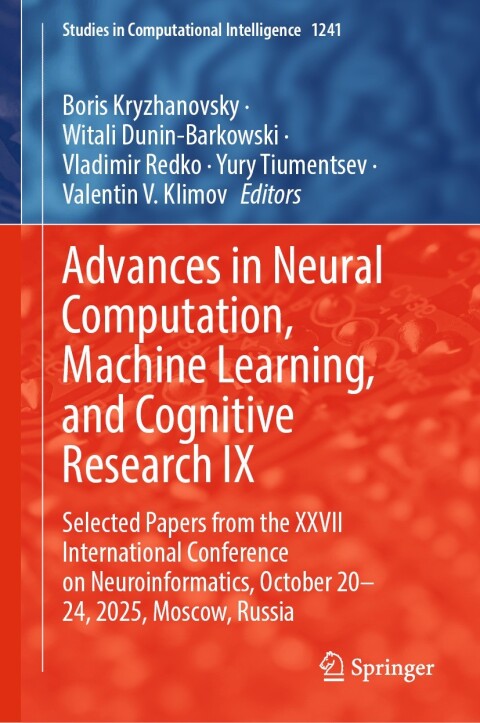 Cover image for book Advances in Neural Computation, Machine Learning, and Cognitive Research IX