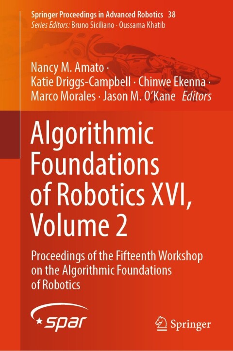 Cover image for book Algorithmic Foundations of Robotics XVI, Volume 2