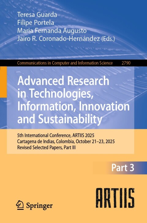 Cover image for book Advanced Research in Technologies, Information, Innovation and Sustainability