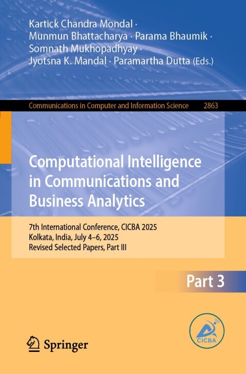 Cover image for book Computational Intelligence in Communications and Business Analytics
