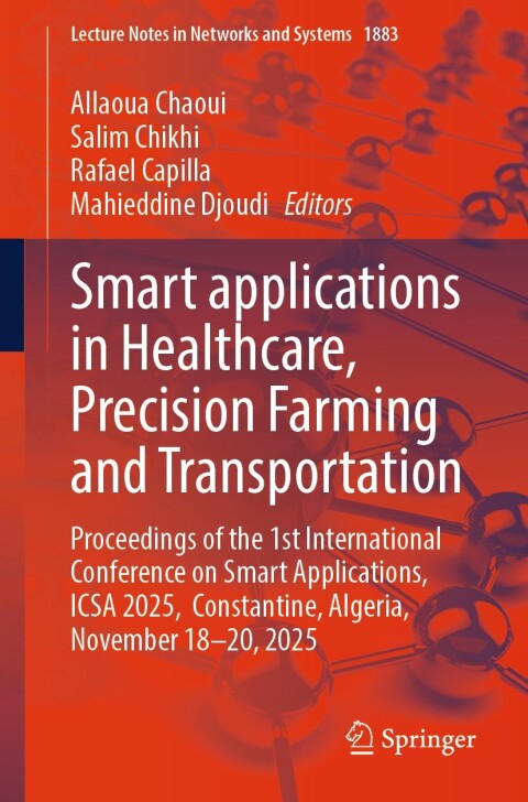Cover image for book Smart applications in Healthcare, Precision Farming and Transportation