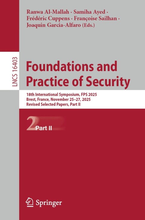 Cover image for book Foundations and Practice of Security