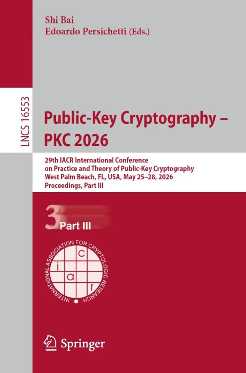 Cover image for book Public-Key Cryptography – PKC 2026