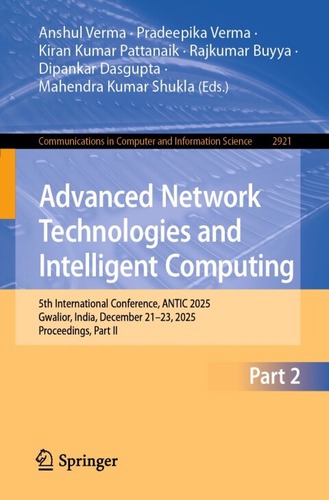 Cover image for book Advanced Network Technologies and Intelligent Computing