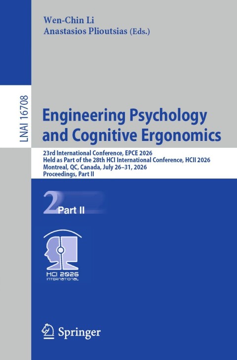Cover image for book Engineering Psychology and Cognitive Ergonomics