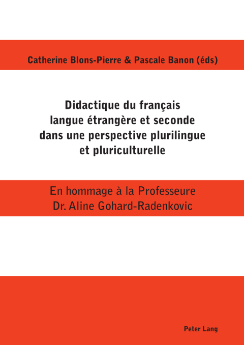 Cover image for book Didactique du français langue étrangère et seconde dans une perspective plurilingue et pluriculturelle