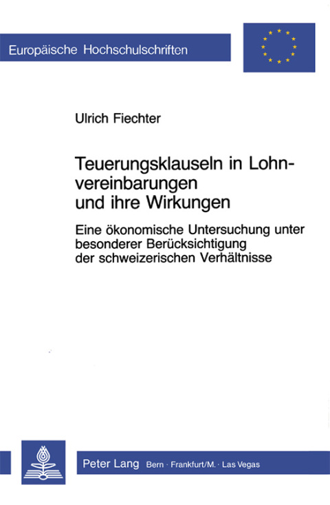 Cover image for book Teuerungsklauseln in Lohnvereinbarungen und ihre Wirkungen