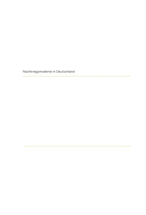 Cover image for book Nachkriegsmoderne in Deutschland