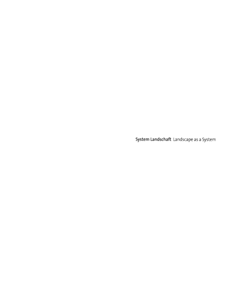 Cover image for book System Landschaft / Landscape as a System