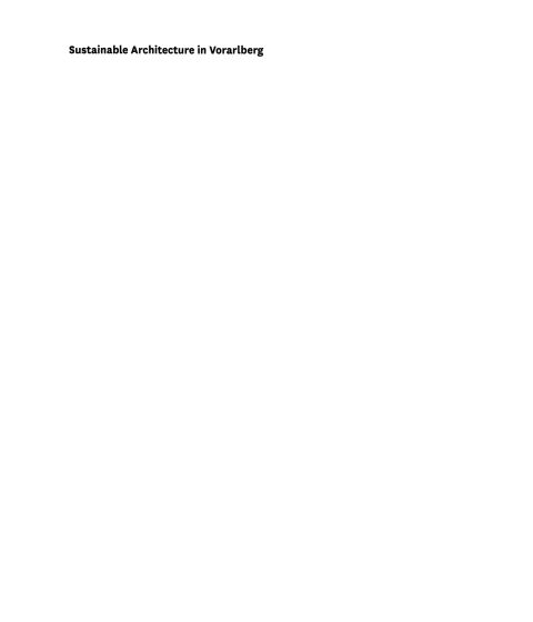 Cover image for book Sustainable Architecture in Vorarlberg