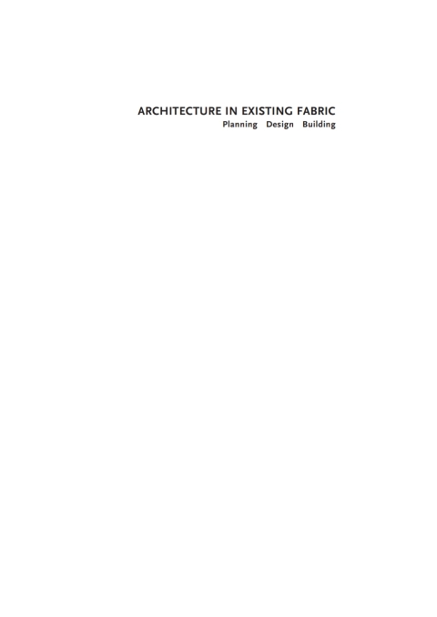 Cover image for book Architecture in Existing Fabric
