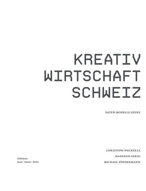 Cover image for book Kreativwirtschaft Schweiz