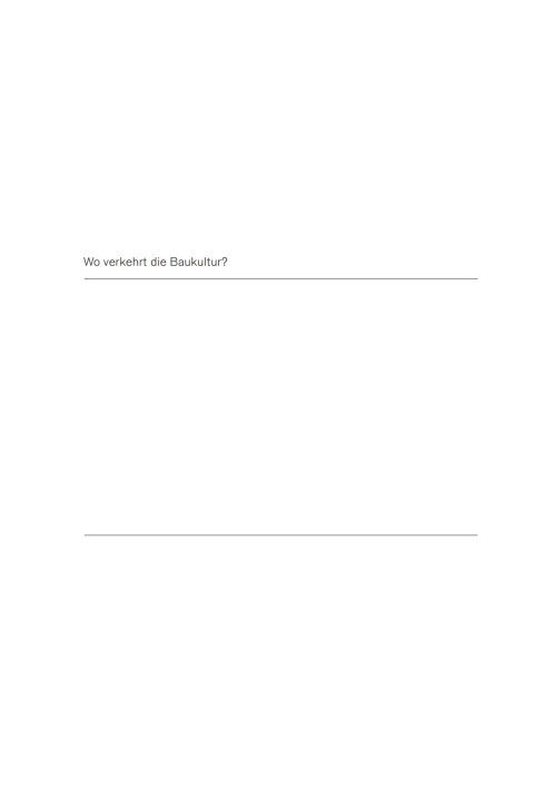 Cover image for book Wo verkehrt die Baukultur?