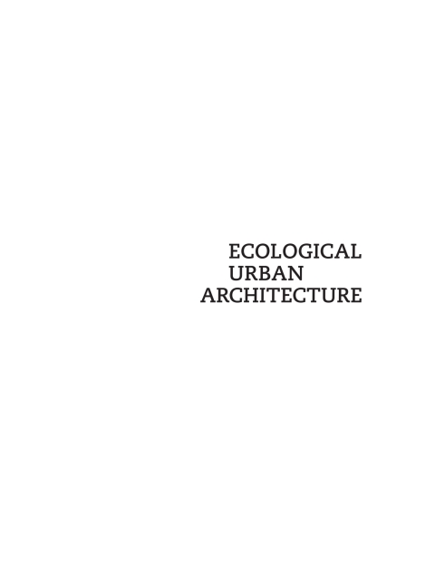 Cover image for book Ecological Urban Architecture