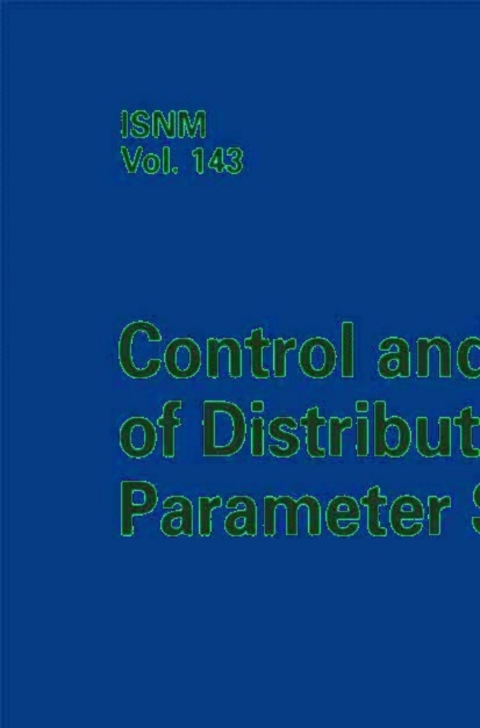 Cover image for book Control and Estimation of Distributed Parameter Systems
