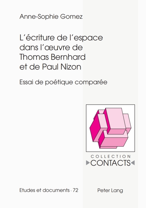 Cover image for book Lécriture de lespace dans lœuvre de Thomas Bernhard et de Paul Nizon
