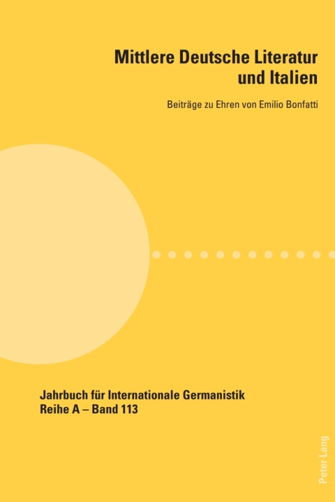 Cover image for book Mittlere Deutsche Literatur und Italien