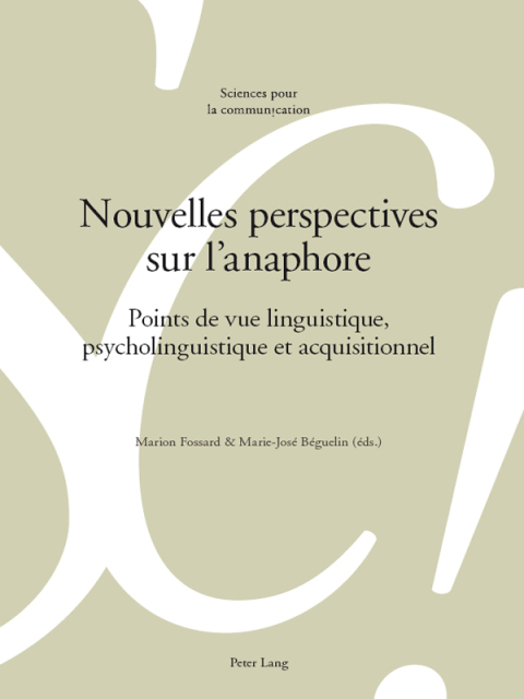 Cover image for book Nouvelles perspectives sur lanaphore