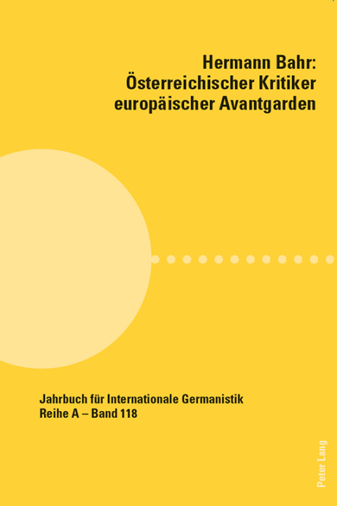 Cover image for book Hermann Bahr  Österreichischer Kritiker europäischer Avantgarden