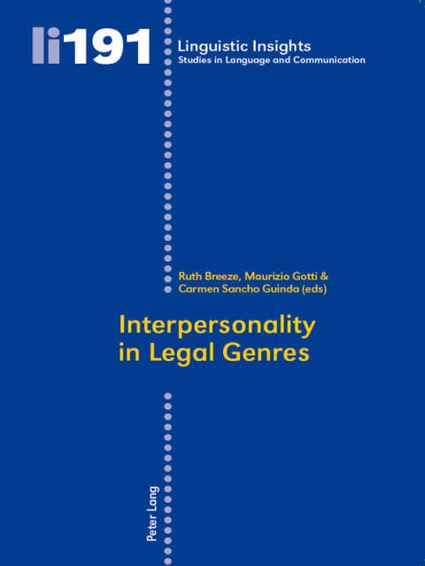 Cover image for book Interpersonality in Legal Genres
