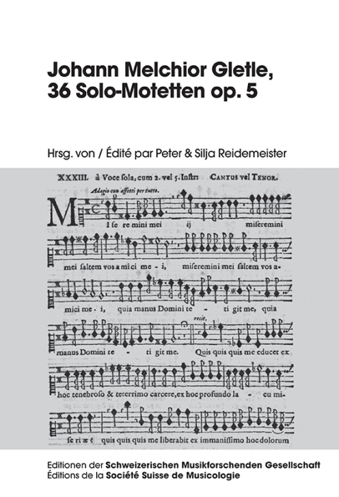 Cover image for book Johann Melchior Gletle, 36 Solo-Motetten op. 5