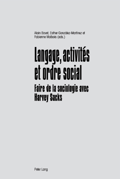 Cover image for book Langage, activités et ordre social