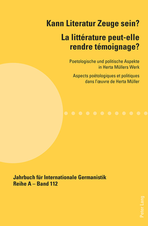 Cover image for book Kann Literatur Zeuge sein?- La littérature peut-elle rendre témoignage ?