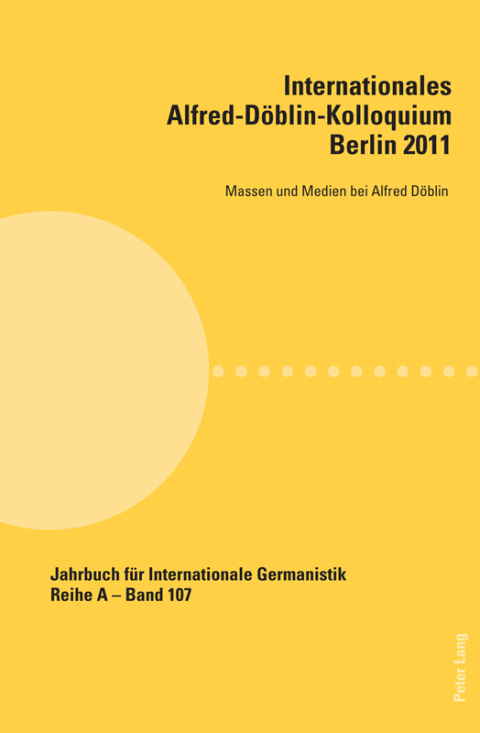 Cover image for book Internationales Alfred-Döblin-Kolloquium- Berlin 2011