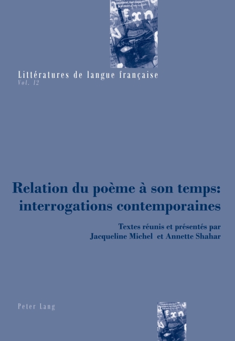 Cover image for book Relation du poème à son temps : interrogations contemporaines