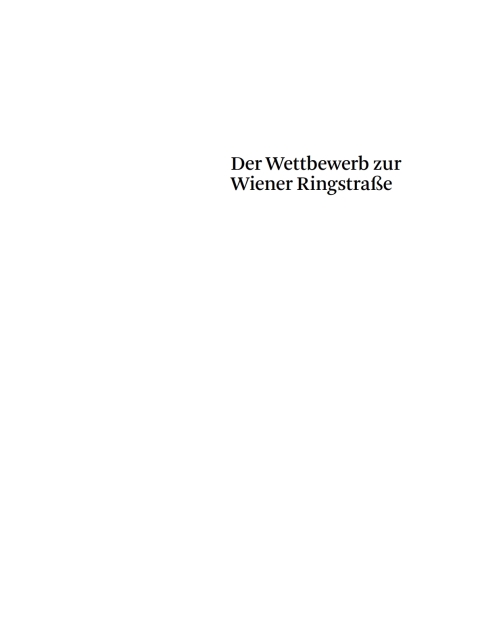 Cover image for book Der Wettbewerb zur Wiener Ringstraße