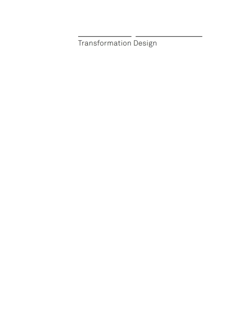 Cover image for book Transformation Design