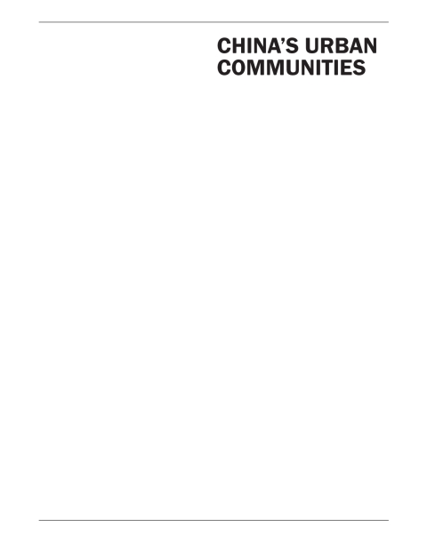 China's Urban Communities 