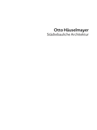 Otto Häuselmayer Städtebauliche Architektur