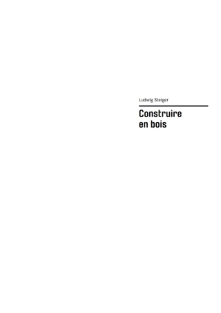 Basics Construire en bois