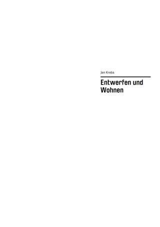 Basics Entwerfen und Wohnen
