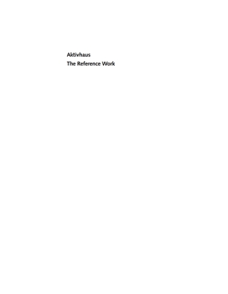 Aktivhaus - The Reference Work
