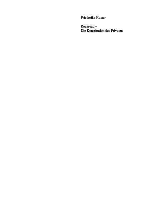 Cover image for book Rousseau - Die Konstitution des Privaten