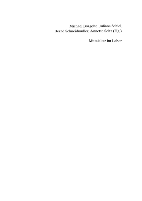 Cover image for book Mittelalter im Labor