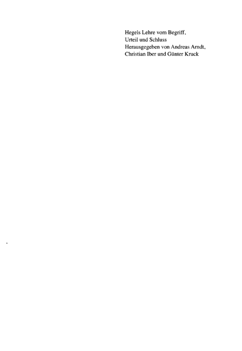Cover image for book Hegels Lehre vom Begriff, Urteil und Schluss