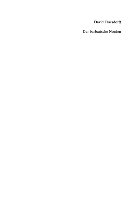 Cover image for book Der barbarische Norden