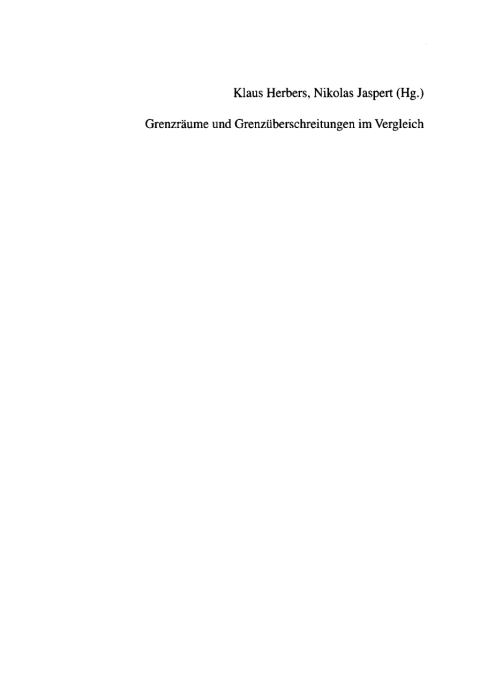 Cover image for book Grenzräume und Grenzüberschreitungen im Vergleich