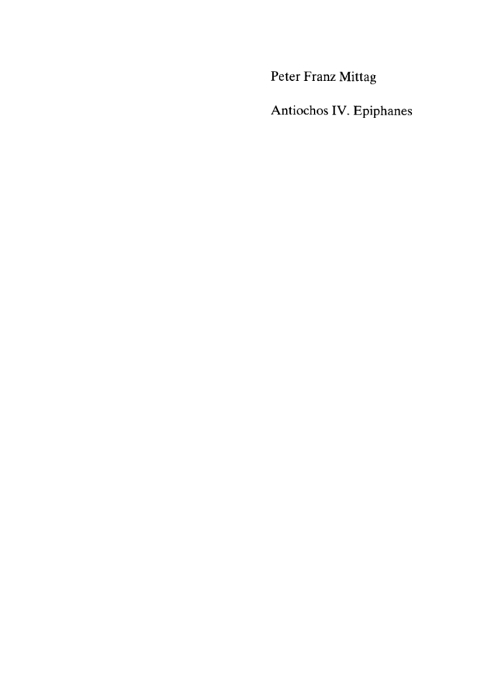 Cover image for book Antiochos IV. Epiphanes