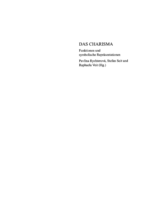 Cover image for book Das Charisma - Funktionen und symbolische Repräsentationen