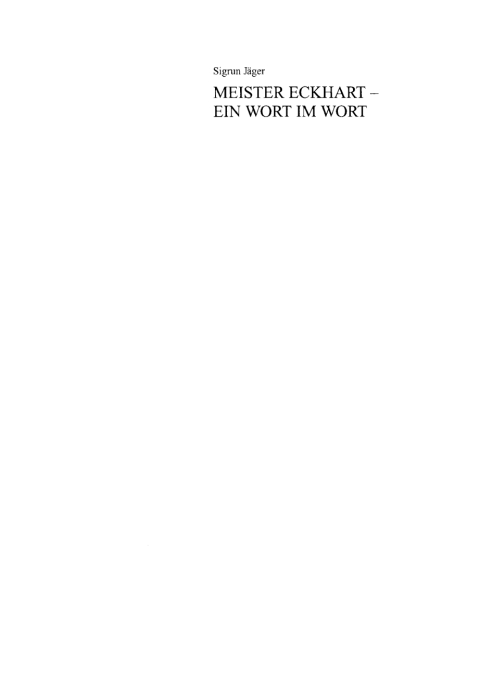Cover image for book Meister Eckhart - ein Wort im Wort