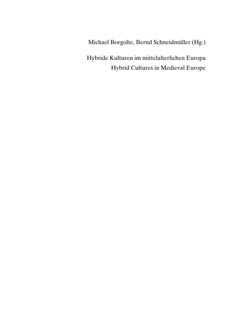 Cover image for book Hybride Kulturen im mittelalterlichen Europa/Hybride Cultures in Medieval Europe
