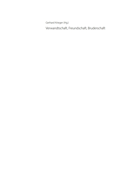Cover image for book Verwandtschaft, Freundschaft, Bruderschaft