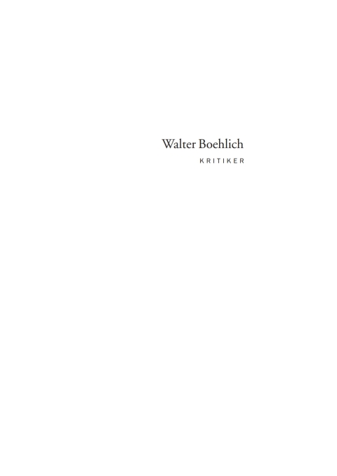 Cover image for book Walter Boehlich