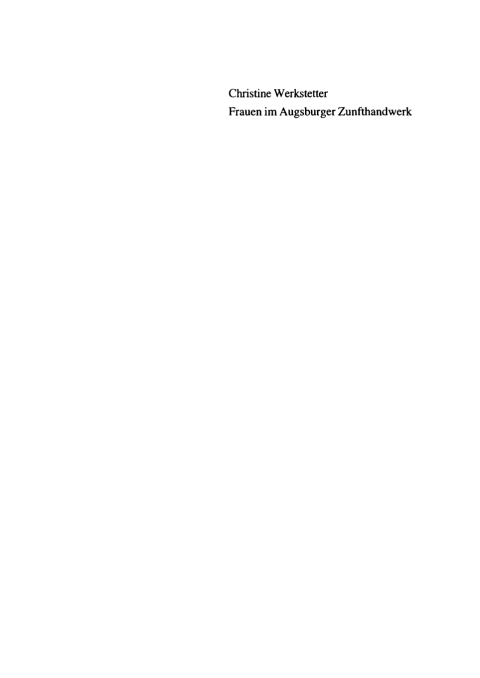 Cover image for book Frauen im Augsburger Zunfthandwerk